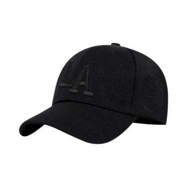 Imagem de Boné Snapback Bordado LA - Ajustável, Unissex, Primavera/Outono, Preto