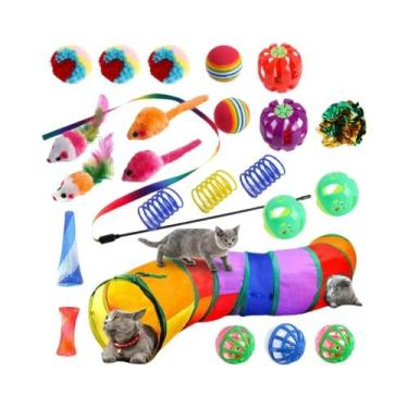 Imagem de Conjunto De 20 Brinquedos Para Gatos: Variedade De Varinhas, Ratos De 