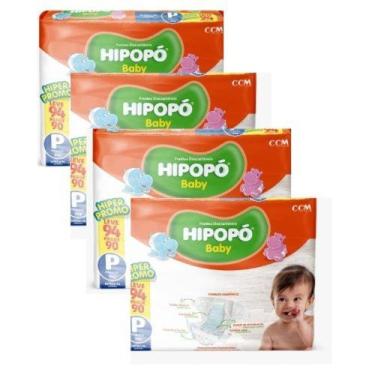 Imagem de Fralda infantil Hipopo 4 Pacotes Hiper Tamanho P - 376 Unidades