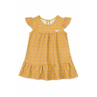 Imagem de Vestido infantil menina estampado Mundi Amarelo-Feminino