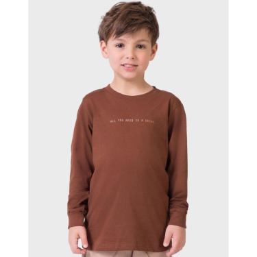 Imagem de Camiseta Estampada Com Punhos Elegante Quentinho Dia a Dia Inverno Frio - Menino 4 a 14 anos-Masculino
