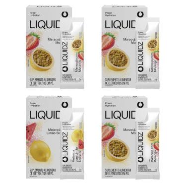 Imagem de LIQUIDZ - Eletrólitos Zero Açúcares - Limão Siciliano | Maracujá - Kit 4 Caixas - 24 sachês-Unissex