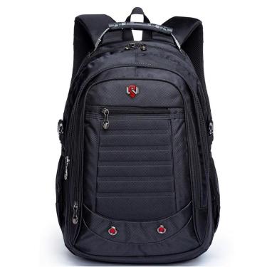 Imagem de Mochila Executiva Masculina Alças Reforçadas Moderna Preta Original Cabo de Aço Acolcho...