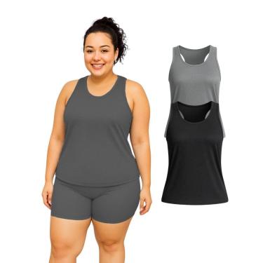 Imagem de Kit 2 Regata Nadador Dry Fitness Academia Plus Size-Feminino