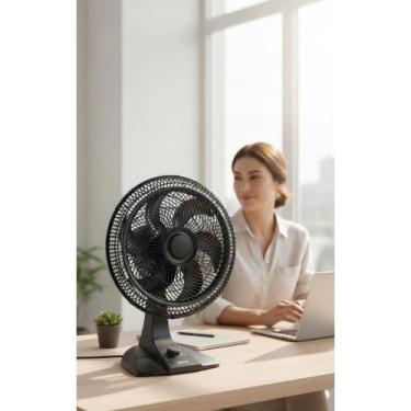 Imagem de Ventilador 2 em 1 Potente, Silencioso - 40cm 6 Pás Preto - Congratulat