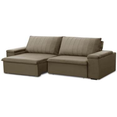 Imagem de Sofá 3 Lugares Retrátil Reclinável Para Sala 245cm Malfati F04 Veludo 
