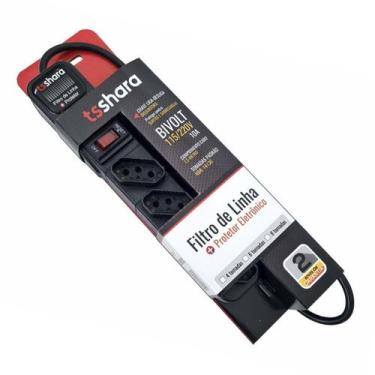 Imagem de Filtro De Linha Ts Shara Protetor 4 Tomadas Bivolt 1,5M