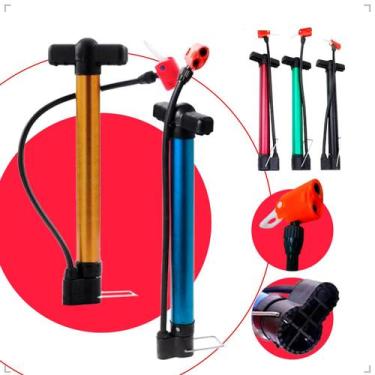 Imagem de Bomba De Ar Manual 3 Bicos Schrader E Presta Encher Pneu Carro Moto Bi