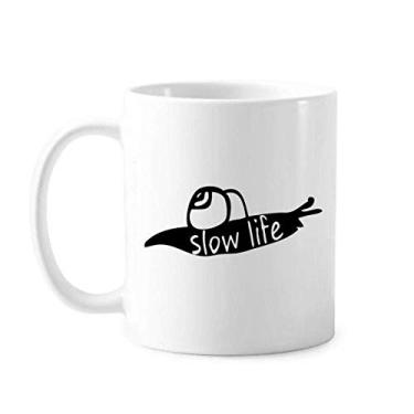 Imagem de Caneca natural com contorno de caracol de animal preto cerâmica xícara de porcelana de café louça