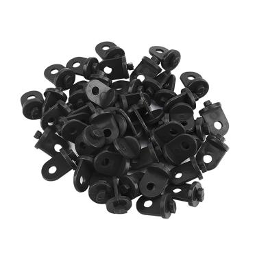 Imagem de cabides de plantas de 50 peças,Ganchos de estufa, cabide de flores de plantas, grampos de torção de estufa, grampos de fixação de estufa de plástico para isolamento de estufa de alumínio(Black)