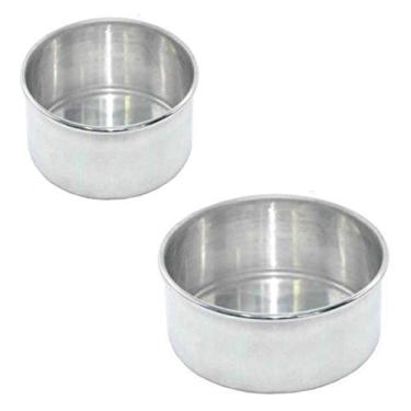 Imagem de Chicky - Kit Básico de Formas Redondas de Alumínio para Bolo, 2 Pçs - 15x10cm e 20x10cm, Prata