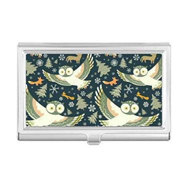 Imagem de Lovely Birds Owls Carteira de bolso com estampa floral escura para cartões
