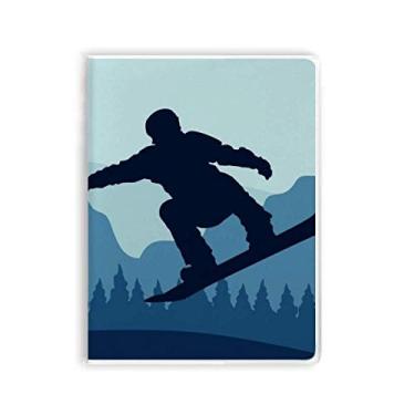 Imagem de Caderno de inverno com estampa esportiva de esqui e botas, capa de chiclete, diário de capa macia