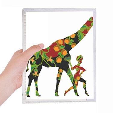 Imagem de Caderno feminino africano aborígene de girafa com folhas soltas, diário recarregável