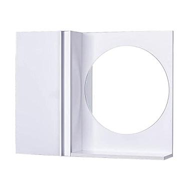 Imagem de Armário para Banheiro com Espelho Redondo Branco Barra Vertical