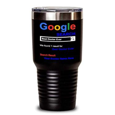 Imagem de Caneca personalizada Doctor Tumbler – Melhor Doutor Ever Travel – Presentes personalizados para o melhor médico – Presentes de agradecimento para o médico no aniversário de Natal (850 g, preto)