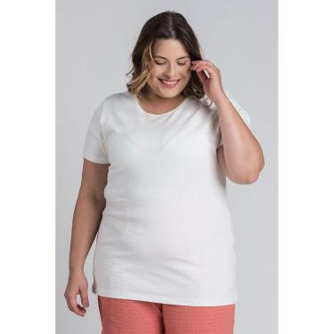 Imagem de Baby Look Feminina Plus Size Decote Redondo Manga Curta - Serena