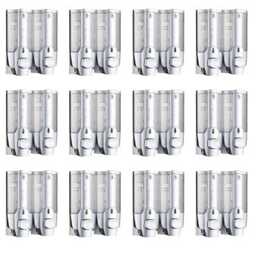 Imagem de Dispenser Duplo Kit 12 Unidades Sabonete Liquido Shampoo Alcool em Gel Banheiro Casa Hotel Restaurante Shopping Eficiente Resistente Multiuso
