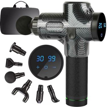 Imagem de Massageador Elétrico Profissional Pistola de Massagem Muscular Liberação Miofascial Esportivo Fisioterapia Alívio de Dor com Tela lcd + 6 Ponteiras + 30 Velocidades de Massagem - Similar Phoenix A2