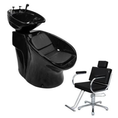 Imagem de Lavatório Neon Shampoo + Cadeira Lotus Fixa - Bullon