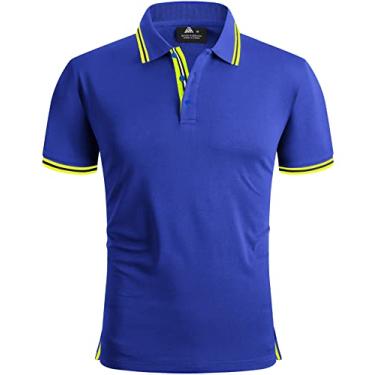 Imagem de GEEK LIGHTING Camisa polo masculina manga curta verão casual gola golfe tênis camiseta, 15-110 azul royal, GG