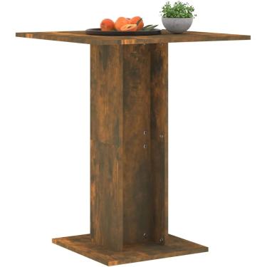 Imagem de Mesa de bistrô, mesa de bar quadrada, mesa de bar, pátio, jardim, jantar, café da manhã, suporte de mesa, casa, cozinha interna, sala de estar, móveis, concreto, cinza, 60x60x75 cm, madeira
