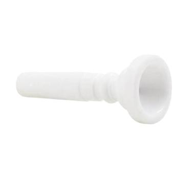 Imagem de Bocal de trompete de cavalaria de plástico ABS para estudantes iniciantes - e confortável boca de trompete padrão 7c 5c 3c - peças de reposição para instrumentos de latão - branco