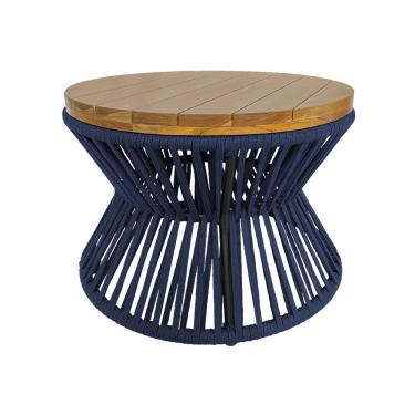 Imagem de Mesa de Centro Ampulheta Corda Náutica Azul Marinho