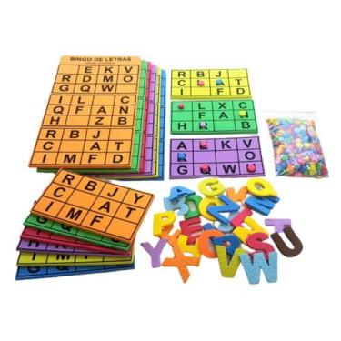 Imagem de Bingo De Letras Em E.v.a 30 Cartelas Com Marcadores - CRIATIVA MATERIA