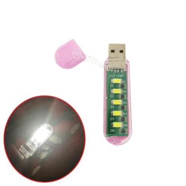 Imagem de Luminária LED USB Com 5 LED Branco Frio Formato De  Pen Drive para cas