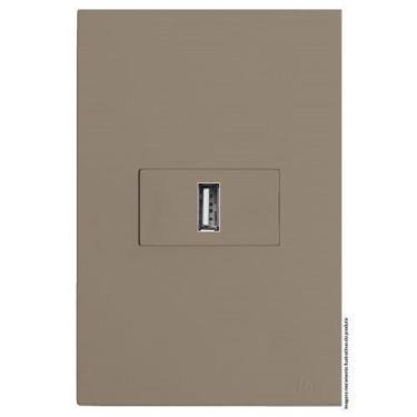 Imagem de Kit Entrada Usb 2.A Horizontal 4X2 Brs12328-5Fe - Blux Recta Fendi Sat