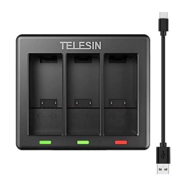 Imagem de Carregador Triplo para Câmera GoPro 9/10/11 e 12 Black - Telesin