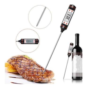 Imagem de Termômetro Culinário Digital Espeto Alimento A Prova D'água Carnes Bol
