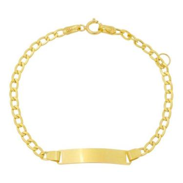 Imagem de Pulseira Infantil Com Chapinha Ouro 18k Reforçada  - Thile Jóias, 14 c