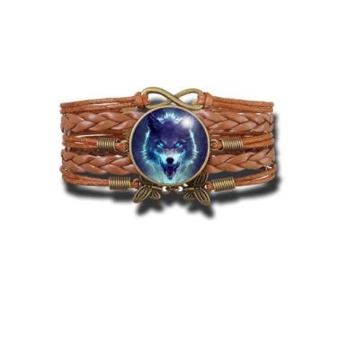 Imagem de Pulseira Feminina Lobo Azul Ajustável - RECANTO ASTRAL
