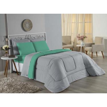 Imagem de Edredom Casal Queen Size Malha 100% Algodão - Davy Enxovais, CINZA/JAD