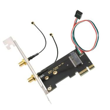 Imagem de xiwai Adaptador de placa de rede sem fio NGFF A/E-Key WiFi para M.2 NGFF Key-M NVME adaptador SSD para AX200 WiFi 6 Bluetooth 5.1