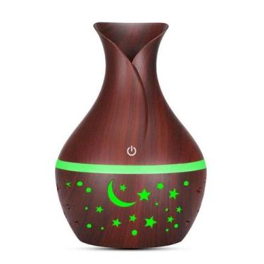 Imagem de Aromatizador Difusor Ambiente Ultrassônico Estrelado Led - Madeira Esc