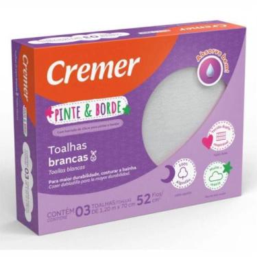 Imagem de Toalha Fralda Cremer C/ Faixa Pinte E Borde Cx Com 3 Unidade - Dugu