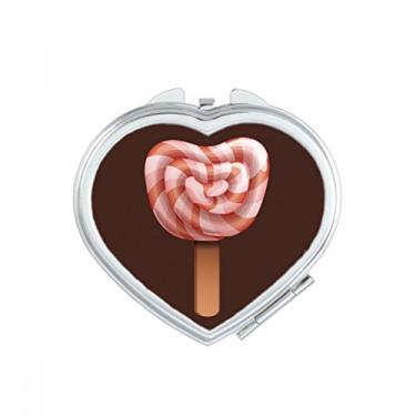 Imagem de Sorvete vermelho doce, picolé, coração, espelhado, viagem, ampliação, portátil, bolso para maquiagem