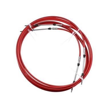 Imagem de INFINAUTO 2 peças 4 metros 4 metros 157 polegadas Marine Type 3300 / 33C cabo de caixa de controle remoto de mudança de aceleração para Yamaha motor de popa barco motor vermelho design elegante