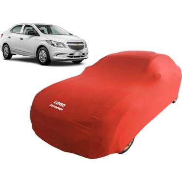 Imagem de Capa Para Cobrir Carro Gm Onix Joy Plus Tecido Helanca (Vermelho)