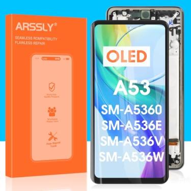 Imagem de Substituição de tela OLED para Samsung Galaxy A53 5G A536 - Tela LCD para Galaxy A53 5G Touch Digitalizador SM-A536U A536U1 A536V para Samsung A53 5G Montagem de vidro de tela LCD com moldura