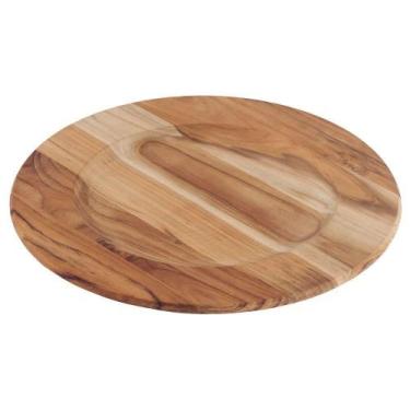 Imagem de Sousplat Redondo Tramontina Em Madeira Teca Fsc Com Acabamento Em óleo