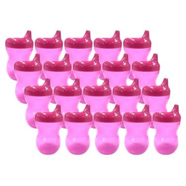 Imagem de Kit 20 Copo Infantil Com Bico Transição Treinamento Bebê Suco Água 350ml Escola (Rosa)