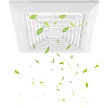 Imagem de ELEGICKLIP Capa para exaustor de banheiro, branca, 22 x 23 cm, dispersão de calor/frio, fácil de instalar, adequada para teto quadrado ou parede