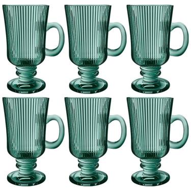 Imagem de Conjunto com 6 Xícaras L'Hermitage Irish Coffee Cameratta em Vidro 230ml - Verde