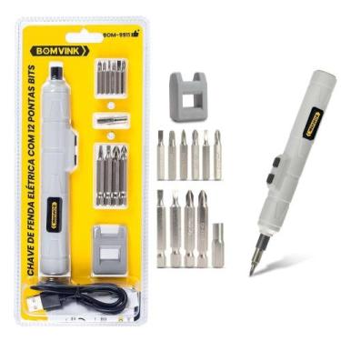 Imagem de Chave fenda philips parafusadeira eletrica c/ 12 pontas bits - MAGNUS 