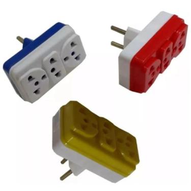 Imagem de Adaptador Benjamim 3 Saídas  10 Amperes Formato T Triplo - Original