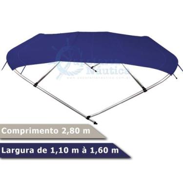 Imagem de Capota Toldo Nautico 4 Arcos 2,8 m Comprimento Estrutura Reforçada P/ 